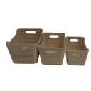Wooden Crates Set, 3 Pieces, Decorative Boxes, Wood, FSC Certified, Natural, 3 Sizes, with Handles, Wooden Boxes, L11.5*8*6 M10.5*6.5*5 S9.5*5.5*4In