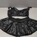 Women Lingerie Set Sexy Two Piece Babydoll Chemise Nightwear Garter Belt Women Skirt, Black, Size: M