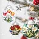 4 x Christmas Ornaments: Stained Glass Ornament, Birth Flower Ornament, Christmas Tree Ornaments & Xmas Tree Decorations Exquisite Holiday Decor, Birth Flower Gifts Perfect Holiday & Xmas Gifts - Jan