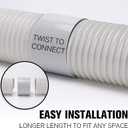 HOXHA Portable Air Conditioner Hose with Coupler 5.9 Inch Anti-Clockwise Thread AC Exhaust Vent Duct Hose Universal AC Tube Hose Kit Parts Accessories, 59" Length, Hose/Coupler