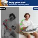 SOUNDANCE Gaming Pillow Reading Pillow for Lap, Arm Support Elbow Rest for Bed Sofa, Ergonomic U-Shaped Design with Equipment Support, Reduces Arm Fatigue During Gaming, Reading, Working, Crocheting