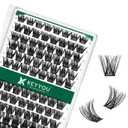 Lash Clusters 96pcs Individual Lashes C Curl 8-18MIX Eyelash Clusters KEYYOU Volume Wispy Lash Extension Soft&Comfortable Easy DIY at Home(Y01,C-8-18MIX)