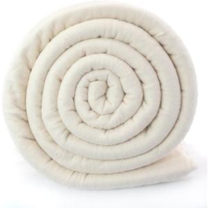 Natural Cotton Quilt Batting 108"x90" for Quilting Patchwork Quilts Queen Size