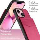Bemal for iPhone 13 Mini Wallet Case, Built-in Card Holder, RFID Blocking, PU Leather Kickstand, Magnetic Closure, Durable Shockproof Phone Cover for Women and Men, Hot Pink