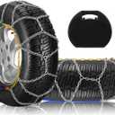 SCITOO HKN140 Snow Chains Quick Easy Installation,Tire Traction Chain for Car Pickup Trucks SUV,Adjustable Universal Emergency Thickening Tire Chains Width 235 245 255 275(16"17"18"19"20")- Set of 2
