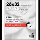 Americanflat 26x32 Picture Frame with Polished Plexiglass - Use as 22x28 Frame with Mat or Display 26x32 Photo Without Mat - Epic Collection - Wide Picture Frames for Wall Display - Black
