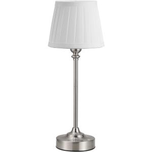 Kakanuo Cordless Table Lamp Rechargeable Silver - 1 Pack 4000mAH Battery Operated Lamp for Decor, 3000K Stepless Dimming Touch Control Wireless Lamp for Bedroom, Dining Table, Counter, Living Room (White Pleated - Silver)