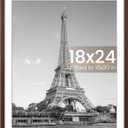 Upsimples 18x24 Picture Frame, Display Pictures 16x20 with Mat or 18 x 24 Without, Wall Hanging Poster Frames, Brown, 1 Pack