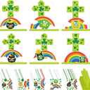 30 Sets Religious St. Patrick's Day Cross Craft for DIY Irish Cross Craft Kit Make Your Own Shamrocks Crafts for Sunday School Home Patrick's Day Party Supplies