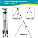Impact Sprinkler Head on Tripod Base, Heavy Duty Lawn Sprinklers, 360 Degree Large Area Irrigation, Metal Sprinkler Nozzle with Solid Alloy Metal Extension Legs (50in)