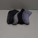 Doctor's Select Diabetic Ankle Socks with Grippers for Men and Women - 4 Pair 1/4 Length Neuropathy Socks for Women (Large, Blue/Gray Pack - 4 Pairs)