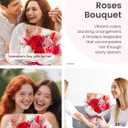 Polylove Forever Flower Bouquet Flowers for Delivery Prime Preserved Roses with Bear Gift Box for Wife Women Mother Day Anniversary Birthday (Red)