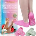Foot Moisturizing Socks 2Pairs,Silicone Socks for Women,Gel Socks for Foot Care,Silicone Socks for Repairing and Softening Dry Cracked Feet Women-Self Care Gifts