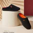 VeraCosy Men's Two-Tone Memory Foam House Slippers Indoor Outdoor Durable Rubber Sole, Size 10.5
