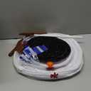 Juegoal Lighted Christmas Decorations, 3.5FT Outdoor 3D Collapsible White Snowman with Built-in LED Lights, Pre-Lit Pop Up Xmas Snowman, Light Up for Holiday New Year Winter Garden Decor