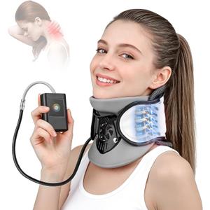 Neck Traction Device - Adjustable Inflatable Neck Stretcher,Lightweight Neck Support Brace for Cervical Spine Decompression,Pain Relief Neck Decompression Tension Relief FSA or HSA Eligible