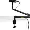 Shure by Gator Premium Low-Profile Desktop Mic Boom Stand; Fully Adjustable for Podcast, Streaming, and Home Office Setups (SH-BROADCAST2)