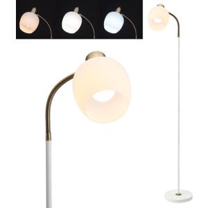 Adjustable Reading Floor Lamp,360Rotatable Shade,3CCT LED Bulb Include,White Gooseneck