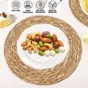 Elcoho 80 Pieces Round Woven Placemats 12 Inch Boho Rattan Placemats