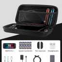 URMLCUS Carrying Case for Nintendo Switch 2 (2025), Hard Shell Travel Case with 10 Game Card Slots, Water Resistant & Shock Resistant Protection for Console & Accessories +4 Thumb Grip Caps (Black)