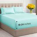 Extra Deep Pocket Queen Sheets - 4 Piece Breathable & Cooling Bed Sheets - Hotel Luxury Bed Sheet Set - Soft, Wrinkle Free & Comfy - Easily Fits Extra Deep Mattresses - Deep Pocket Spa Blue Sheets Set