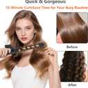 1-1/4 Inch Curling Iron - Ceramic Curling Iron, Fast Heat Function LCD Display 180F-450F Adjustable, Long Lasting Beach Waves, Dual Voltage Curler, Heat Resistant, Black