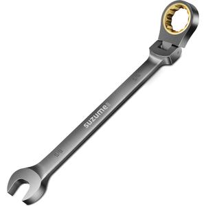 SUZUME 5/8 Flex Head Ratcheting Wrench SAE 72 Teeth Cr-V Steel with 180 Flexible Head 15K+ Cycle Locked Gears Black Nickel Coating