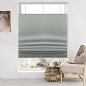 LazBlinds Cordless Cellular Shades, Top Down Bottom Up Honeycomb Shades for Home, Blackout Light Blocking Thermal Insulation Noise Reduction Blinds for Windows, 51" W x 72" H, Grey