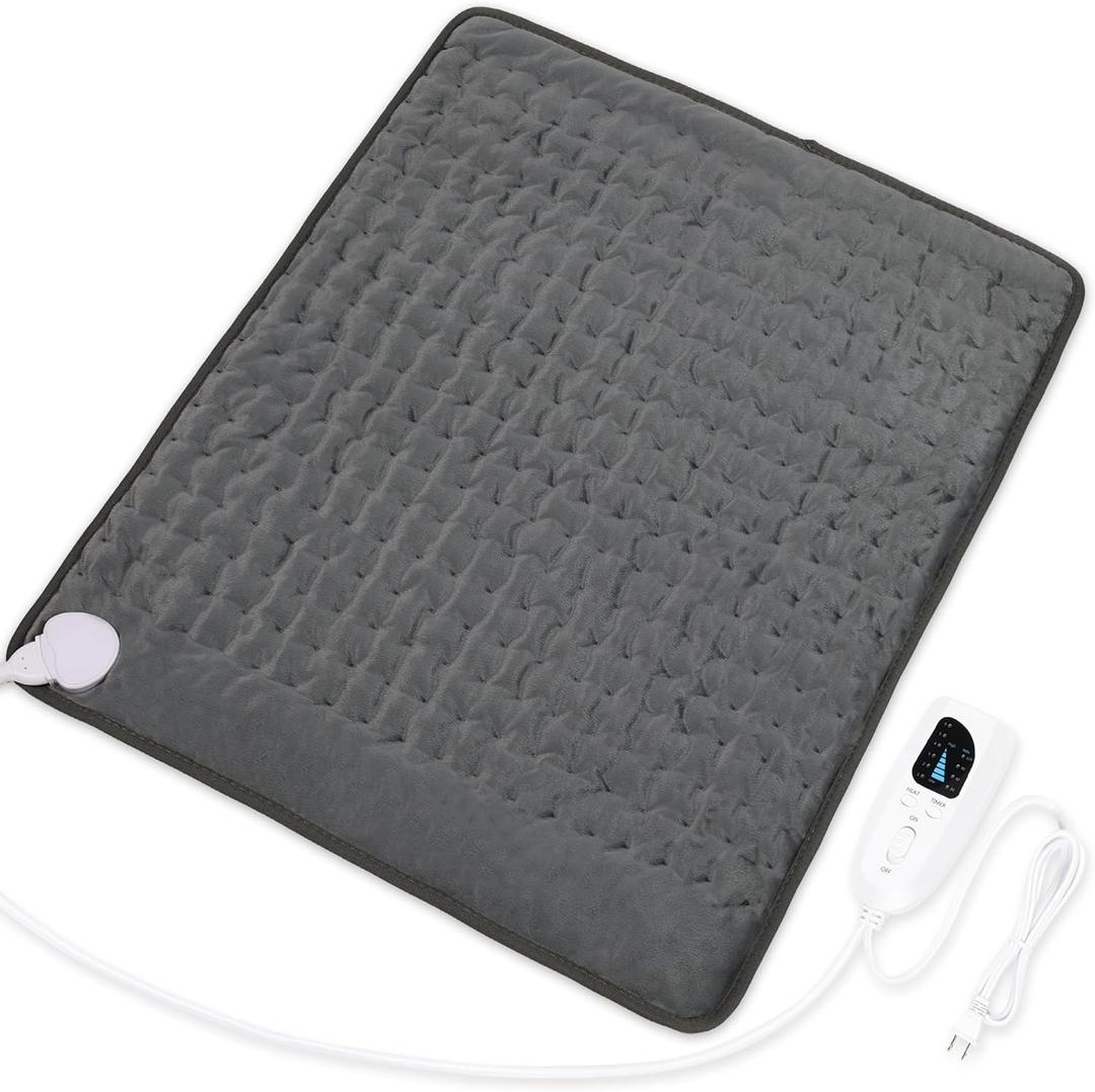 Heating Pad,Electric Heating Pads for Back,Hot Heated Pad for Abdomen,Shoulder,Knee,Multiple Temp and Auto Shut Off(Charcoal Gray, 20''×24'')