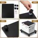 Beeveer 2 Pcs Black Under Desk Printer Stand 15.8 x 13.8 x 3.2 Inches