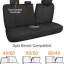 CAROMOP Premium PU Leather Car Seat Covers Full Set,Waterproof Split Bench Covers for Cars, Universal Car Interior Covers Seat Protectors for Sedans SUVs Pick-up Trucks(Black)