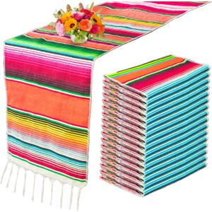 15 Pcs Mexican Table Runner Fiesta Mexican Theme Party Decoration for Cinco de Mayo Fiesta Party Serape Zarape Table Runner 14 x 84 Inch (Fresh Style) 15 Pcs Mexican Table Runner Fiesta Mexican Theme Party Decoration for Cinco de Mayo Fiesta Party Serape Zarape Table Runner 14 x 84 Inch (Fresh Style)