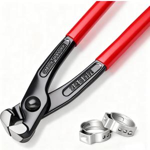 Ear Clamp Pliers 9 Inch Hose Clamp Crimping Tool Carbon Steel Pinch Clamp Pliers Install Remove Clamp Nail Puller Tool for repairing pipes, fuel lines