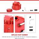Red Male HEI Distributor Cap and Rotor for K549 SBC 283 305 307 327 350 400 BBC 454 396 427 Distributor Cap Assembly