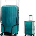 ZOUNI Clear PVC Luggage Cover, 24 Inch Waterproof Transparent Travel Suitcase Protector for Wheeled Luggage (24"（17.3"L x 10.6"W x 23.6"H)