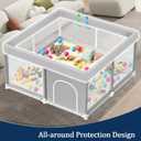Baby Playpen with Mat 50x50 Inch, Playpen with Colorful Ball for Babies and Toddlers, Baby Play Pen Pin Indoor Play Fence (Mat and Ball Included)