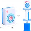2026 American Mahjong Set Complete with Green Carrying Bag, 166 Blue Engraved Melamine Mahjong Tiles1.2", 4 All-in-One Transparent Mahjong Racks with Pushers, Majiang Tile Set, 1.2" x 0.9" x 0.5"