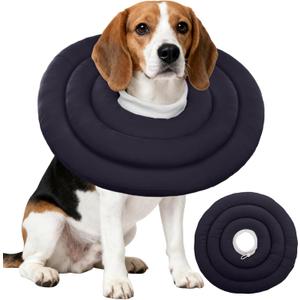 IDOMIK Dog Recovery Collar, Waterproof Soft Dog Cone After Surgery, Comfy Protective Elizabethan Collar Alternative for Dogs Cats, Adjustable Pet Neck Donut Cone Anti-Licking Biting Wounds, Grey, XL