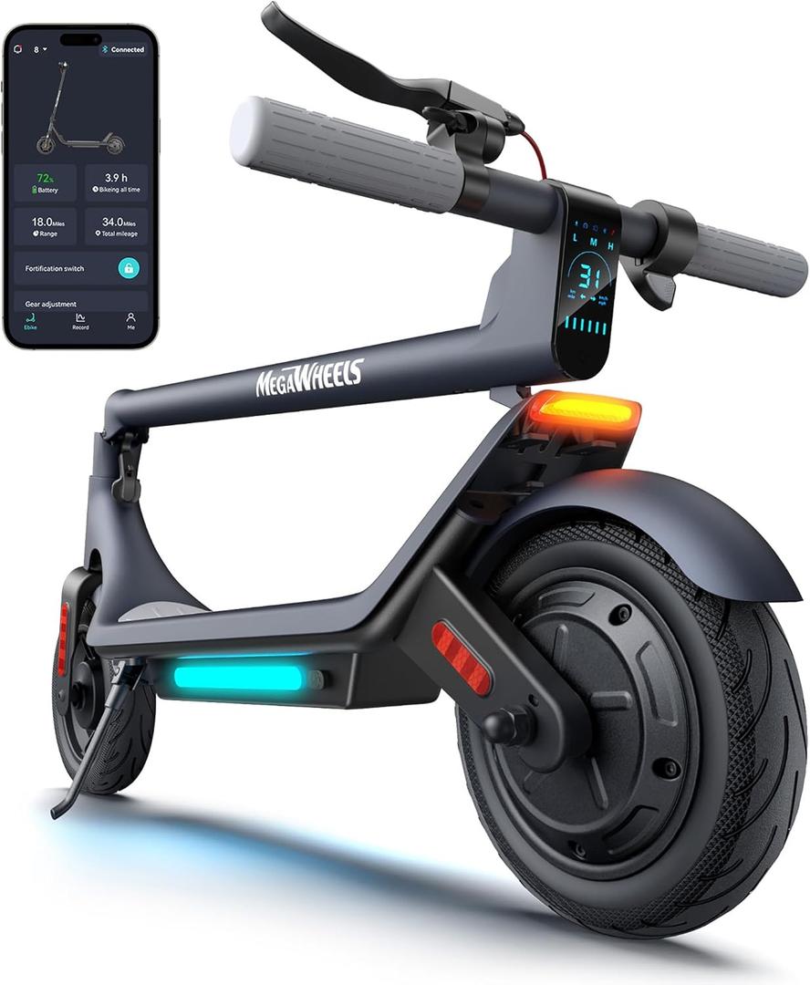 Electric Scooter, Electric Scooter Adults 500W, 31 Miles Long Range, 10in Tubeless Tires, 15.5mph E Scooter with Smart APP Control for Commuting, Outdoor, Short Travel Gift, Black Red