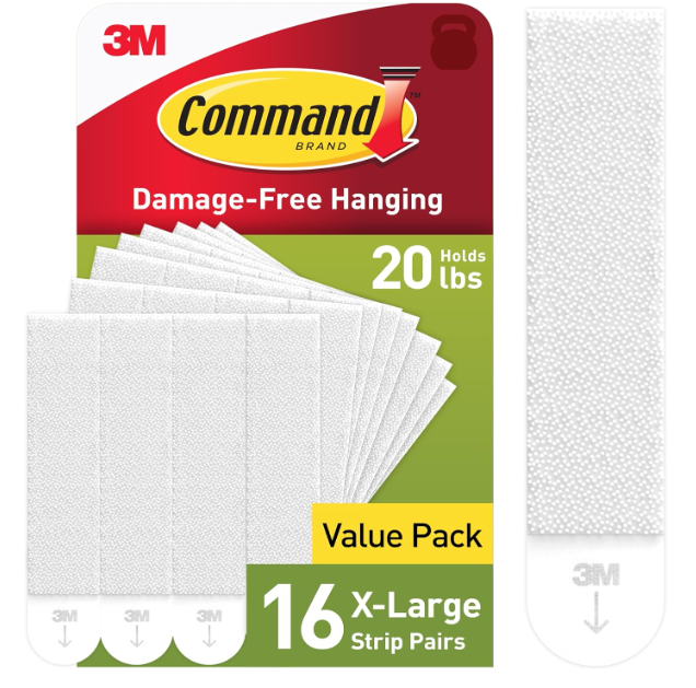 Command 20 lb XL Heavyweight Picture Hanging Strips 16 Pairs (32 Command Strips), Damage-Free Hanging Picture Hangers, Heavy Duty Wall Hanging Strips for Home Decor, White Adhesive Strips