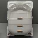 Makeup Organizer Skincare Organizers - Cosmetic Display Cases with Transparent Cover, SkinCare Organizers for Bathroom Countertop, Bedroom Vanity Desk, Lipstick Organizer, White Upgarde