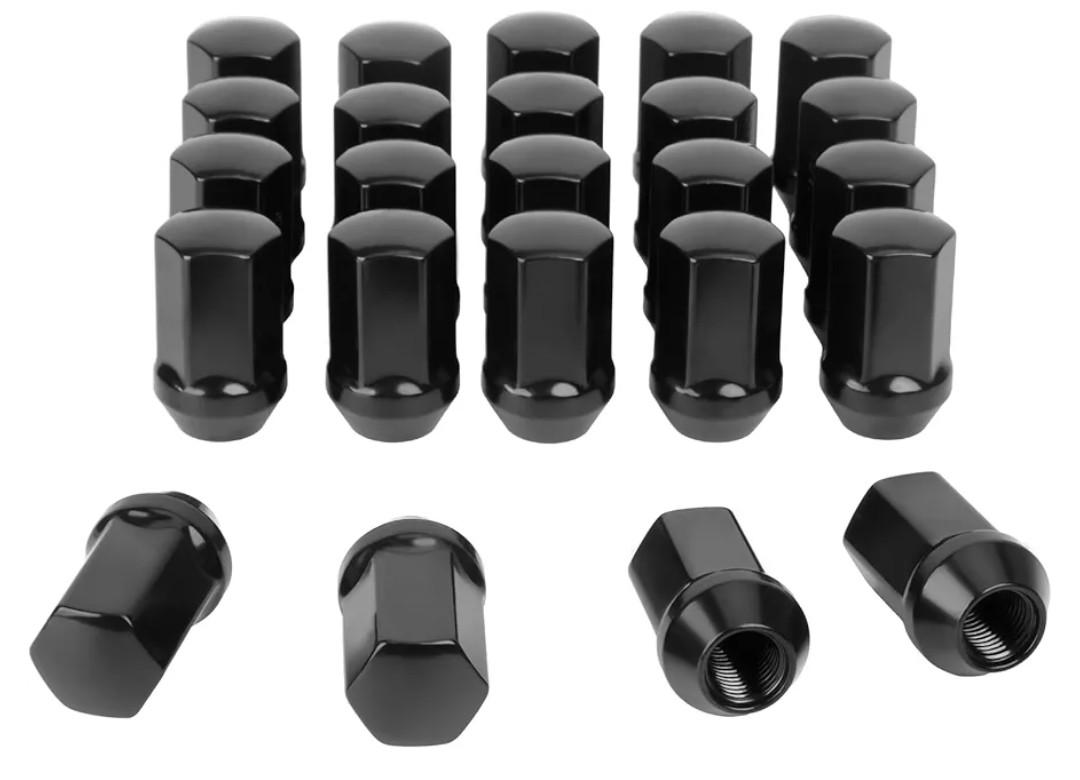 M14x1.5 Lug Nuts Replacement for Chevy Silverado 1500 Sierra 1500 Ram 1500 2500 Tahoe GMC Jeep Grand Cherokee Dodge Buick Cadillac,14x1.5 Black Lug Nuts One-Piece OEM/Stock Style, GM 9596070 611-236