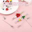 50pcs Blank Beadable Keychain Bars, Flower Shaped Bead Keychain Charms Detachable Key Chain Making Accessories for DIY Craft Project Pendant
