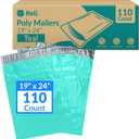 Reli. (110 Pcs) Poly Mailers 19x24", Teal | Shipping Bags for Clothing | Large Polybags for Shipping, Small Business | Mailing/Packaging Bag - 19x24 Inch | Non-Padded Shipment Envelopes, Self Sealing