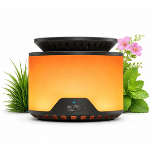 Inseclite Mosquito Repellent for Patio, Rechargeable Outdoor Mosquito Repeller with Fan-Powered Botanical Cartridge, Amber Light, 12-Hour Battery, USB-C, 8-Hour Timer, 2 Refills Included