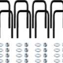 Shimeyao 8 Pcs Square Extended U Bolts 8.5 Long x 2.5 Wide x 9/16 Threads Extra Long Rectangular Bend U-Bolts with Hardware