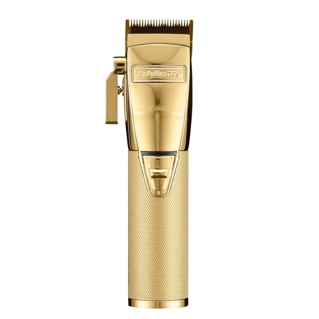 BaBylissPRO FX+ Professional Barber Cord/Cordless Hair Clippers for Men, All Metal, Lithium Battery with 3-Hour Runtime (Gold)