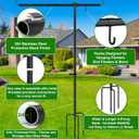 Garden Flag Stand Holder with Shepherd Hooks for 28 x 40 Flag, 63 Inch Height with 3/4 Inch Extra Thick Heavy Duty Garden Flag Pole with 4 Prong Base for Outside Home Yard Patio Decor