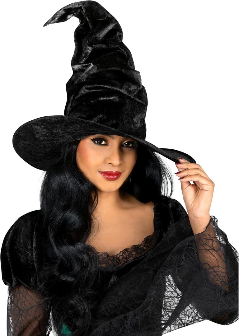 Morph Ruched Black Witch Hats For Women, Witch Accessories For Womens Hat, Halloween Costumes For Women Adult