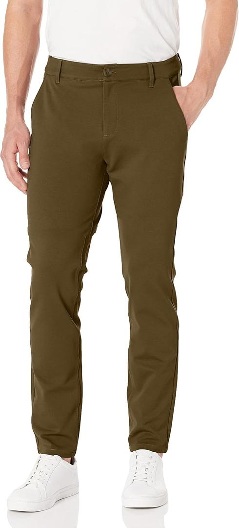 PAIGE Men's Stafford Transcend Knit Slim Fit Trouser Pant, Bronze Birch, 36